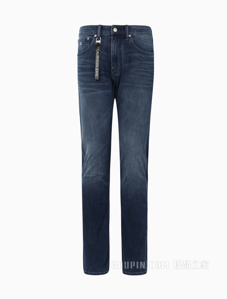 Calvin Klein 男装时髦楔形版刺绣水洗弹力牛仔裤J317834