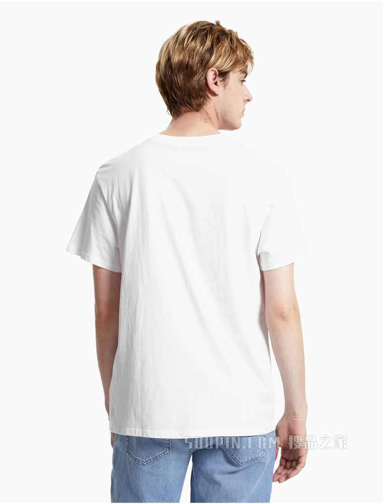 Calvin Klein 男装时尚度假风渐变椰树图案印花圆领短袖T恤J318195