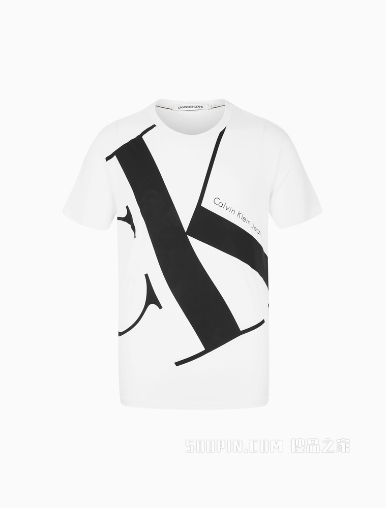Calvin Klein 男装全棉撞色LOGO短袖T恤 J318471
