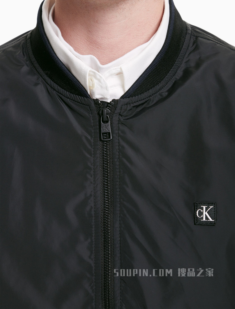 Calvin Klein 男装运动休闲棒球领刺绣LOGO单夹克外套J318040