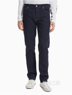 Calvin Klein 男士复古低腰款深蓝色微弹牛仔裤J317940
