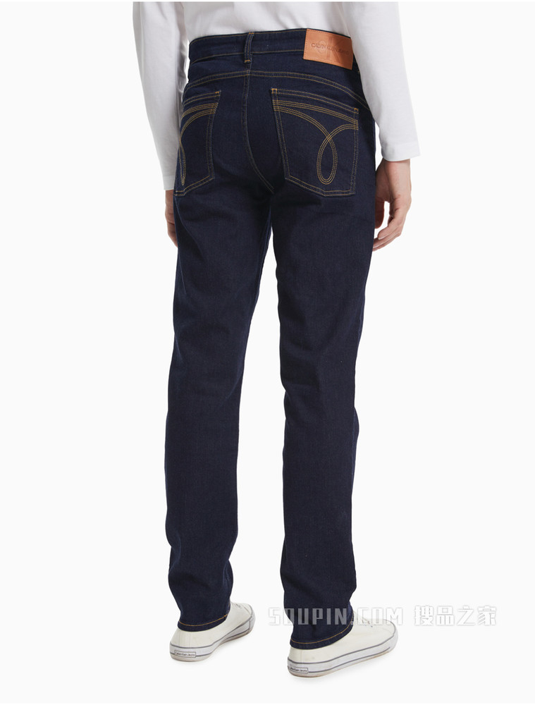 Calvin Klein 男士复古低腰款深蓝色微弹牛仔裤J317940