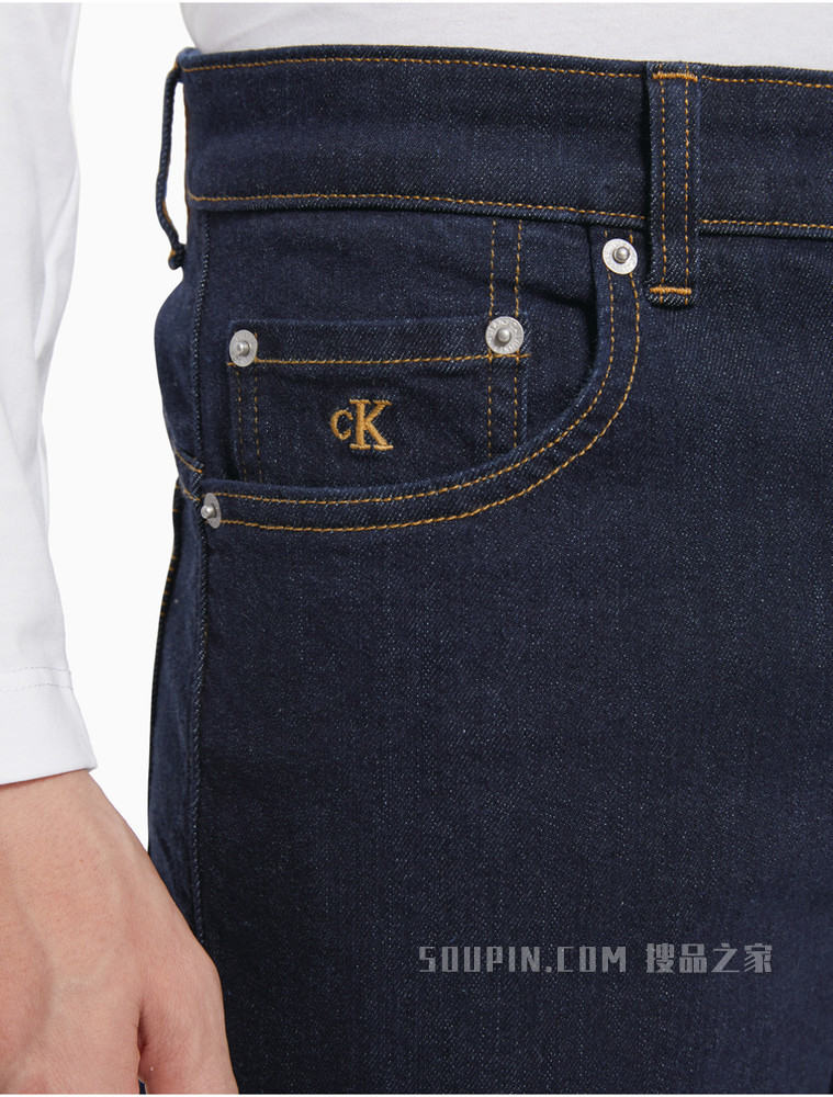 Calvin Klein 男士复古低腰款深蓝色微弹牛仔裤J317940