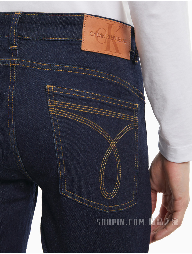 Calvin Klein 男士复古低腰款深蓝色微弹牛仔裤J317940
