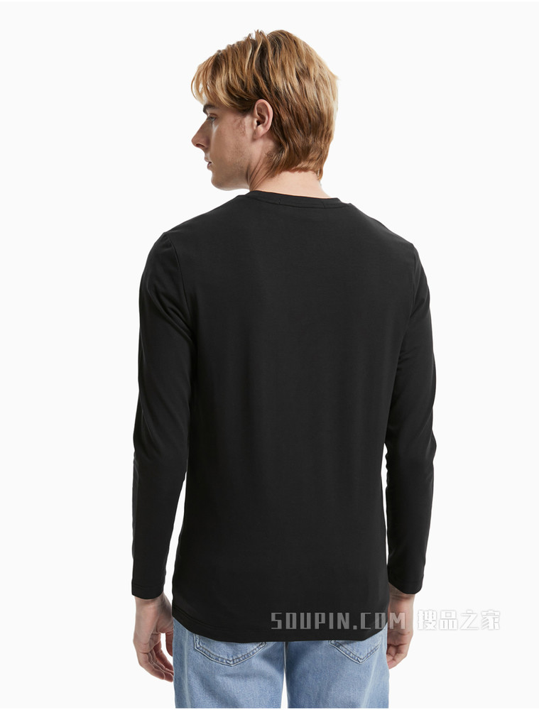 Calvin Klein男士长袖潮流LOGO印花圆领T恤J319918