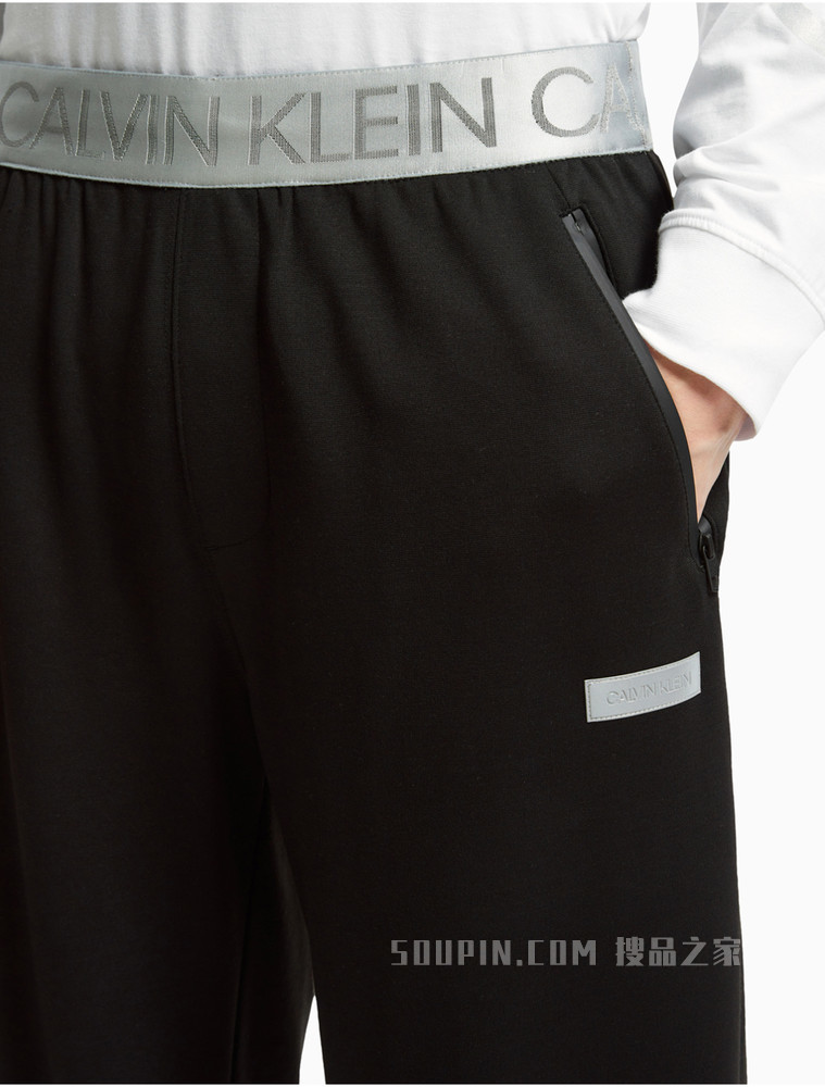 Calvin Klein 男女同款束脚松紧腰LOGO印花针织休闲裤J400148