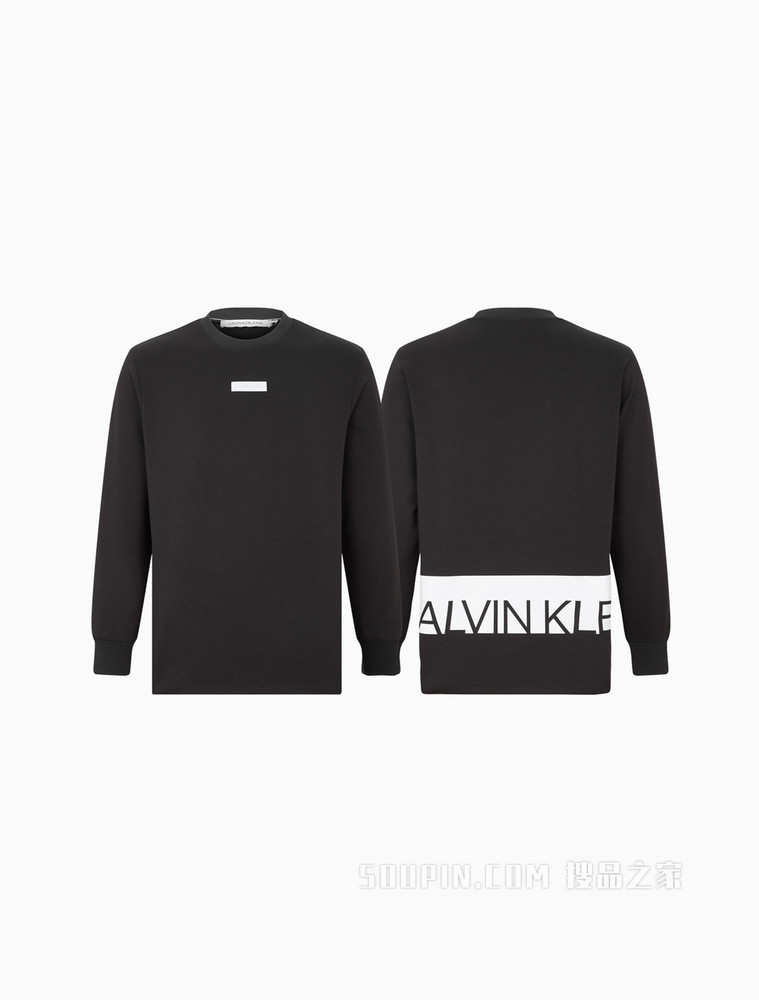 Calvin Klein 男女同款时尚休闲圆领LOGO印花卫衣J400151