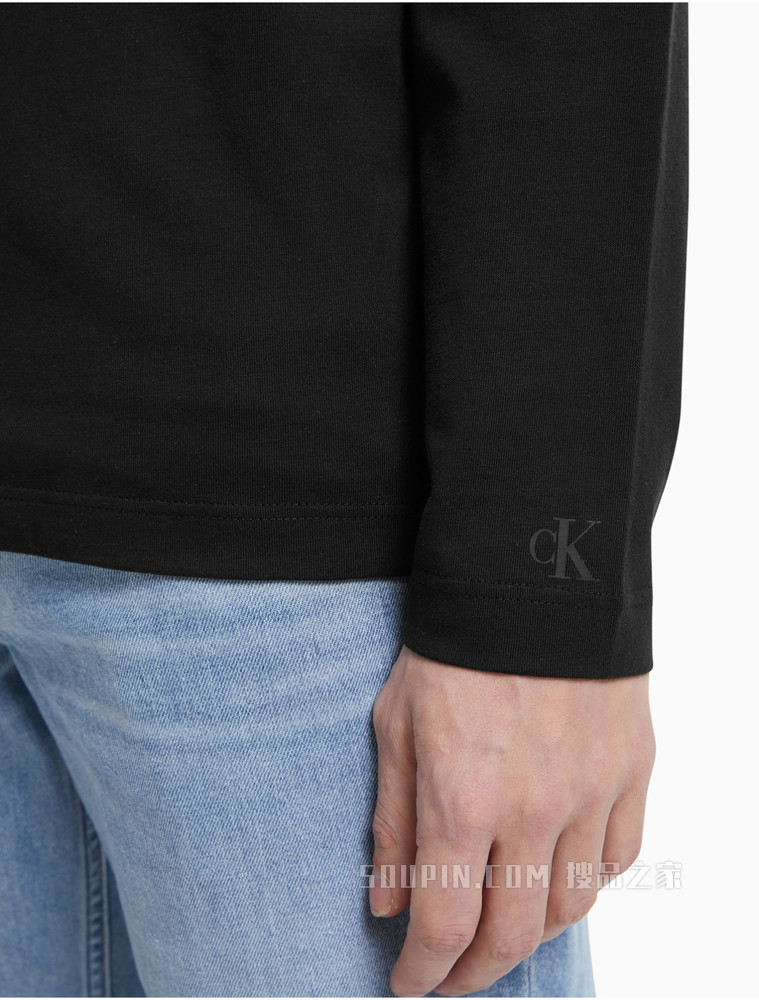 Calvin Klein 男装时尚复古图案印花圆领长袖T恤J319611