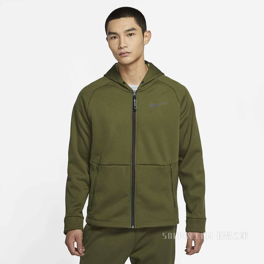 Nike Pro Therma-FIT 男子全长拉链开襟连帽训练夹克