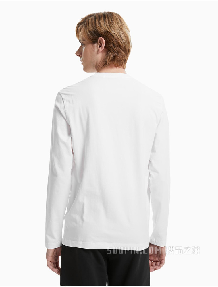 Calvin Klein 男款休闲潮流简约印花LOGO长袖T恤J318473