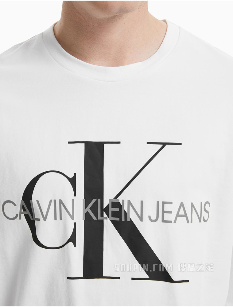 Calvin Klein 男款休闲潮流简约印花LOGO长袖T恤J318473