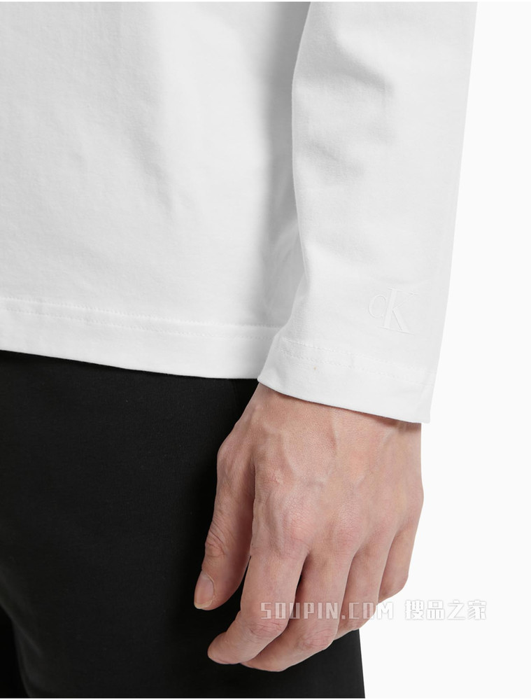 Calvin Klein 男款休闲潮流简约印花LOGO长袖T恤J318473