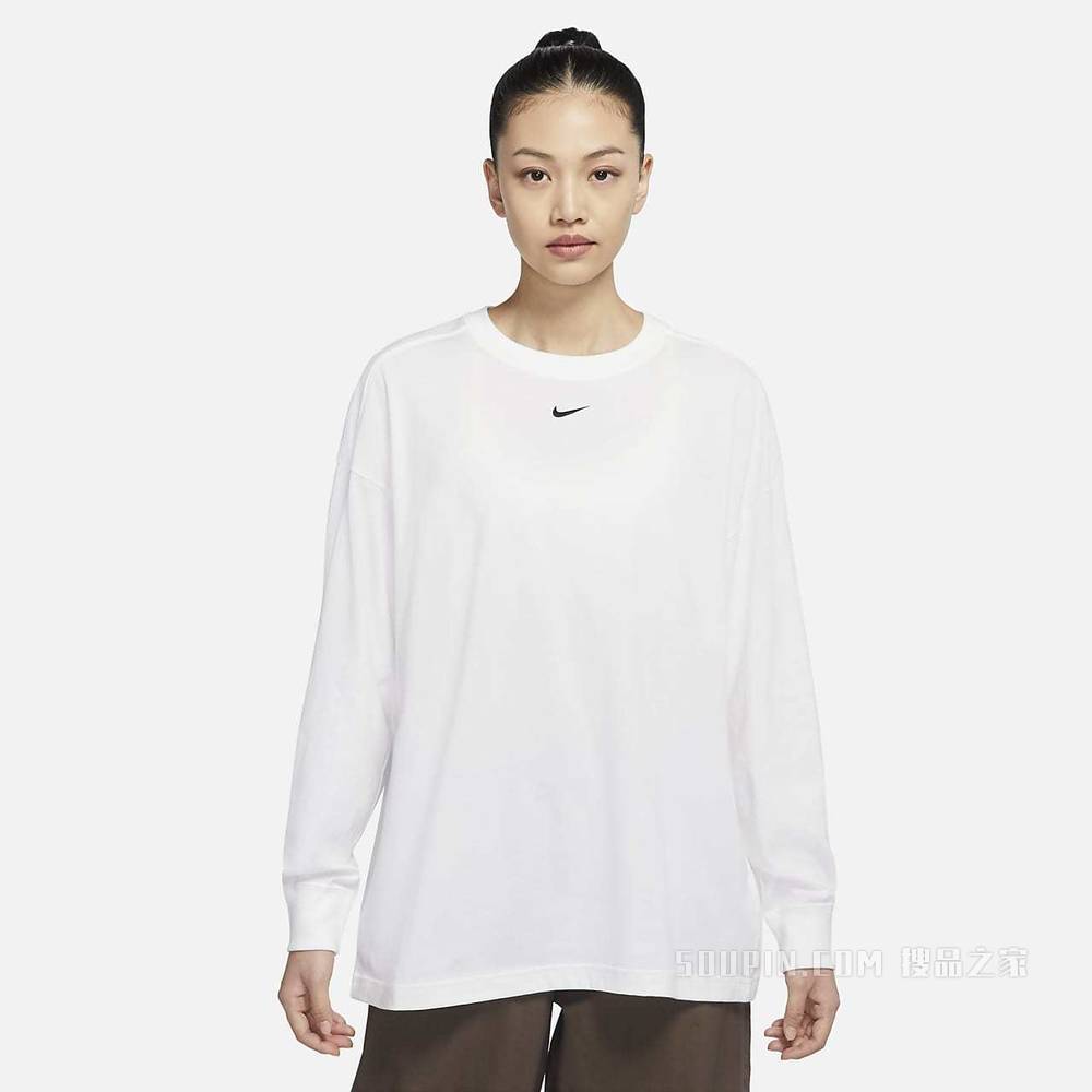 【Nike/耐克】Nike Sportswear Essential 女子长袖上衣 DM6233-100-搜品之家
