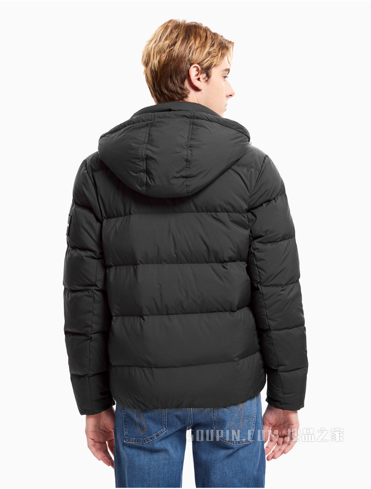Calvin Klein 男士可拆卸连帽时尚LOGO拉链羽绒服ZM01830