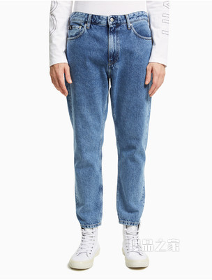 Calvin Klein 男士时尚纯棉LOGO贴布水洗牛仔裤J319010