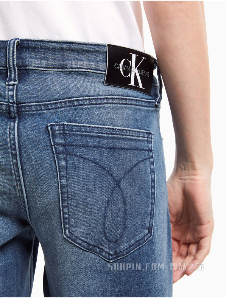 Calvin Klein男士水洗磨白合体版反面磨绒牛仔裤J319336