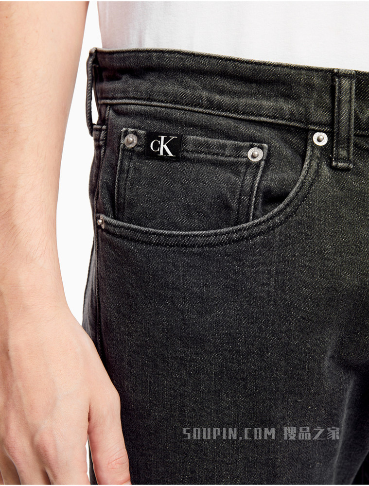 Calvin Klein 男士中腰楔形醒目印花字母牛仔裤J319600