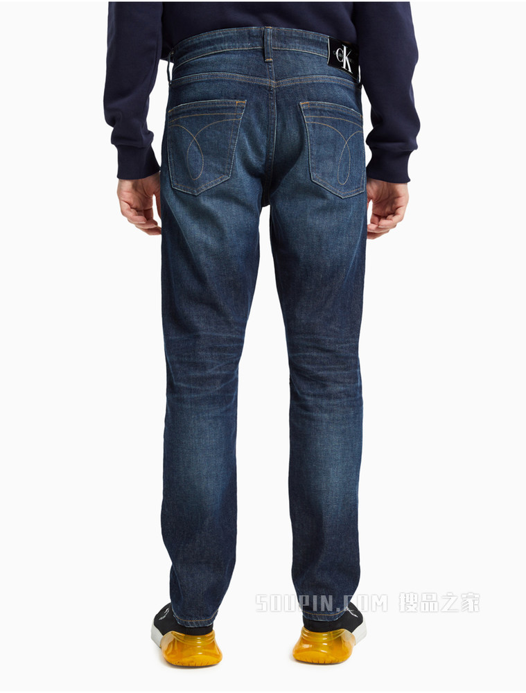 Calvin Klein 男士中腰楔形版型水洗休闲牛仔裤J319341