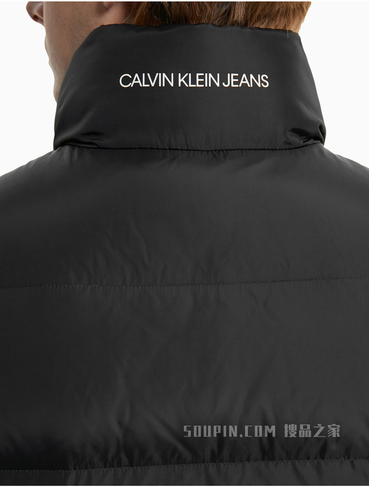 Calvin Klein 男装立领拉链开襟立体无袖羽绒背心J319055
