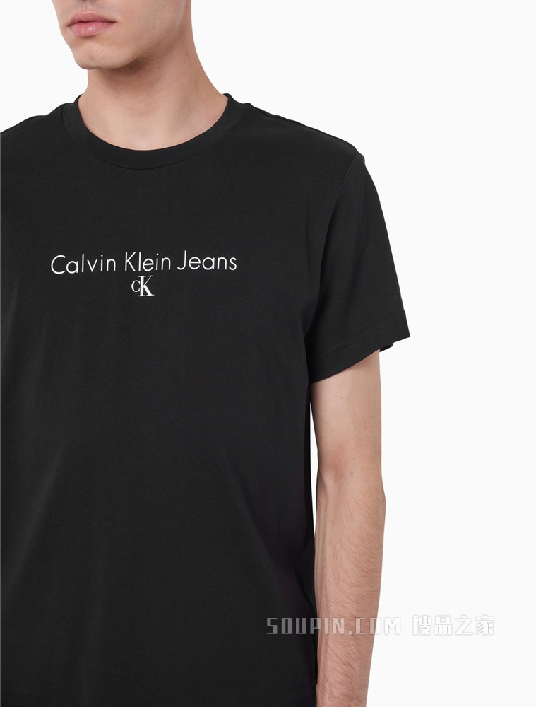 Calvin Klein 男装全棉撞色LOGO短袖T恤 J318472