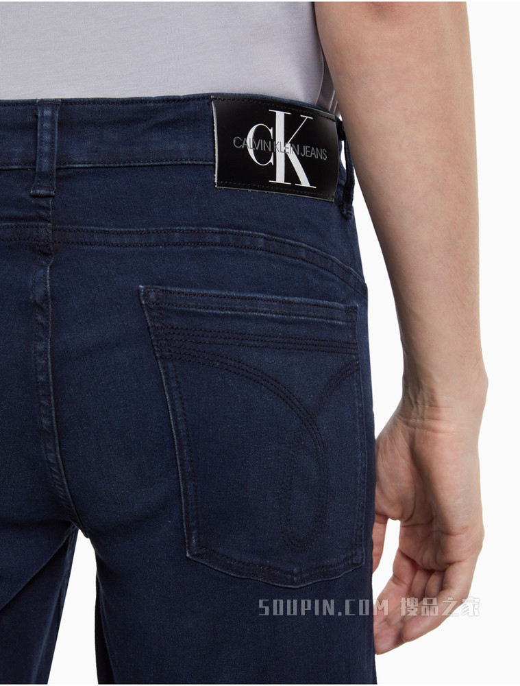 Calvin Klein 男装低腰合体修身LOGO零钱袋牛仔裤J319327