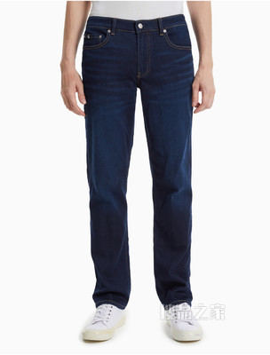 Calvin Klein男装合体版舒适微弹力羊绒混纺牛仔裤J319339