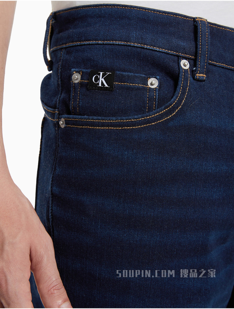 Calvin Klein男装合体版舒适微弹力羊绒混纺牛仔裤J319339