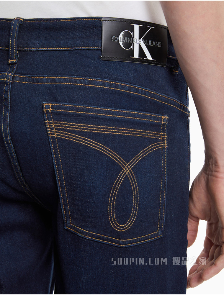 Calvin Klein男装合体版舒适微弹力羊绒混纺牛仔裤J319339