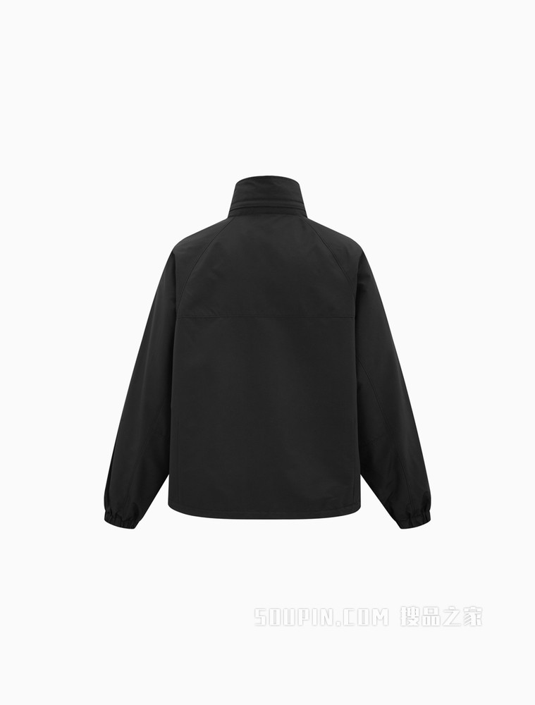 Calvin Klein 女士拉链立领印花LOGO单夹克外套J218468