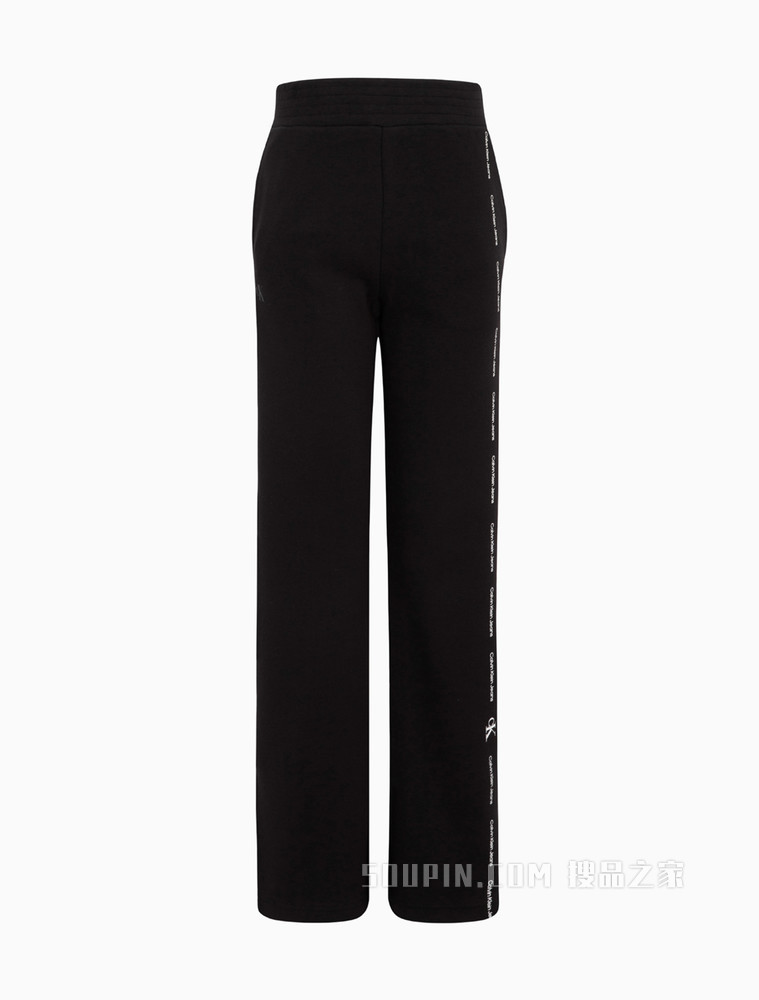 Calvin Klein 女士直筒开叉印花LOGO针织休闲裤J218467