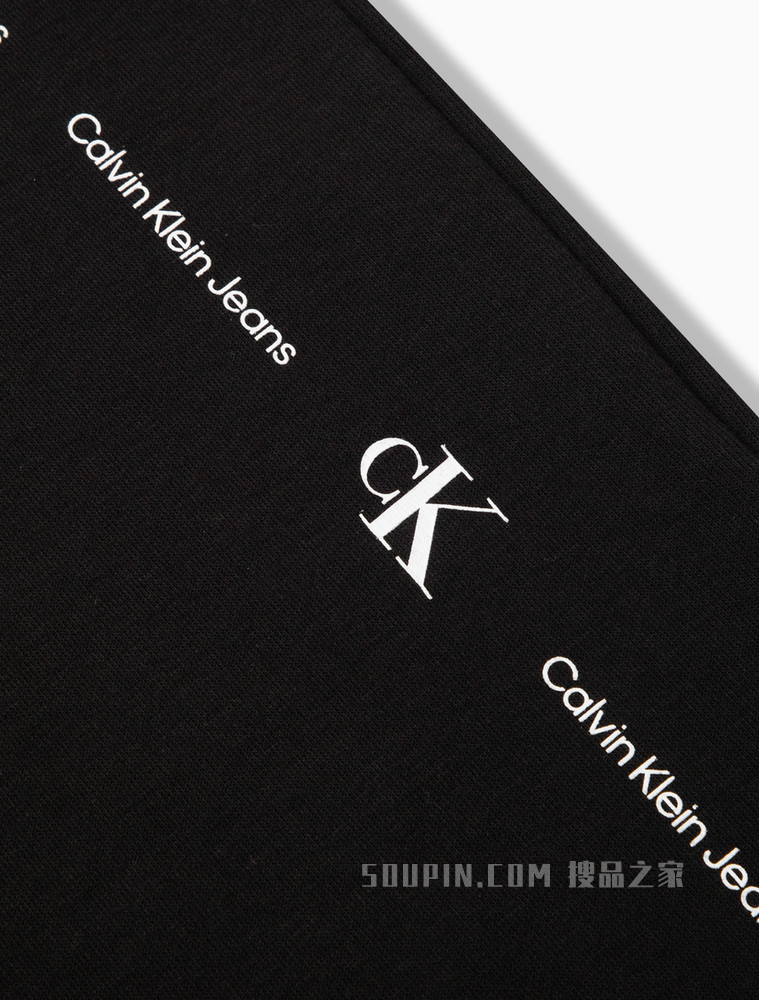 Calvin Klein 女士直筒开叉印花LOGO针织休闲裤J218467