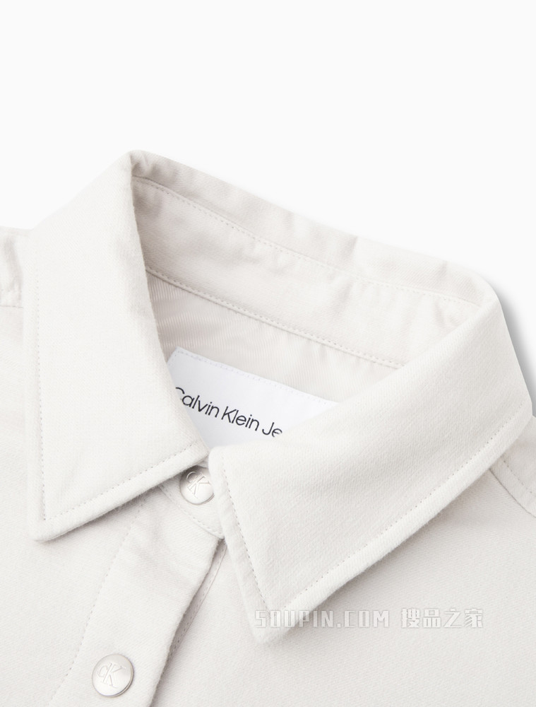 Calvin Klein 女士工装风翻领口袋刺绣夹克外套J217790