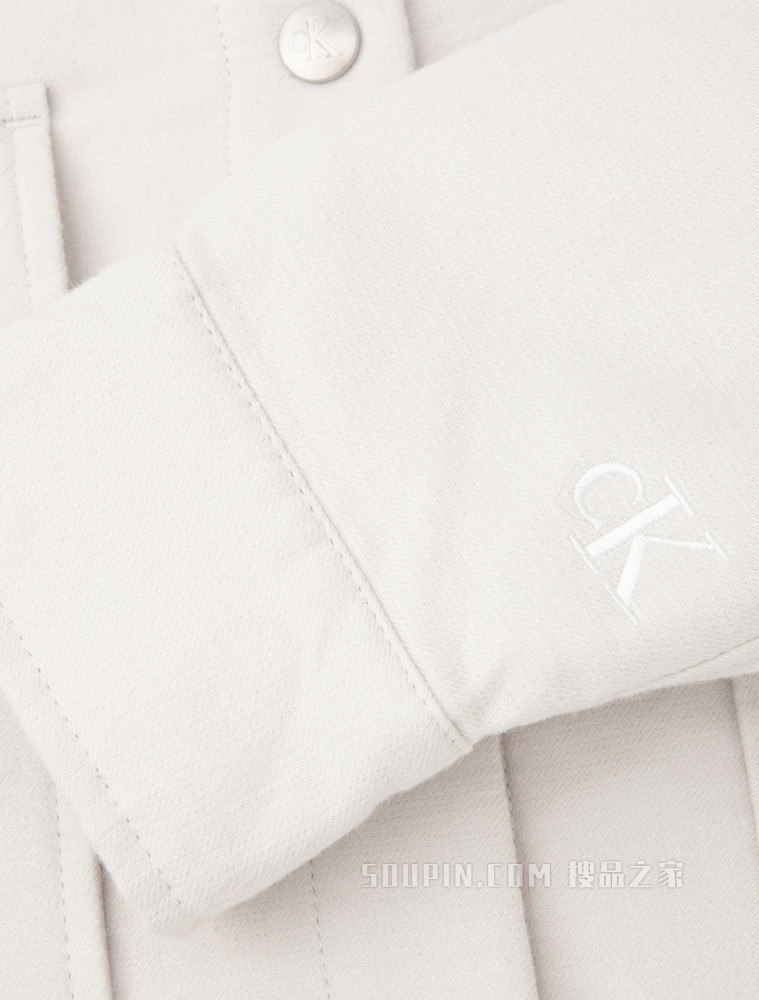 Calvin Klein 女士工装风翻领口袋刺绣夹克外套J217790