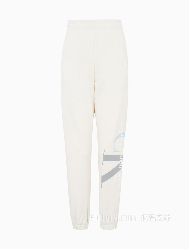Calvin Klein 女士松紧束脚纯棉叠印LOGO休闲裤J217786
