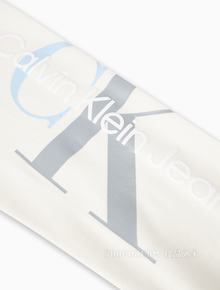 Calvin Klein 女士松紧束脚纯棉叠印LOGO休闲裤J217786