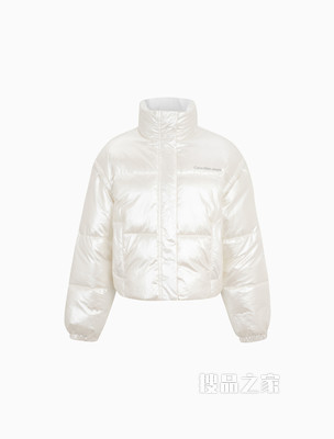Calvin Klein 女士拉链立领保暖夹棉短款外套J217708