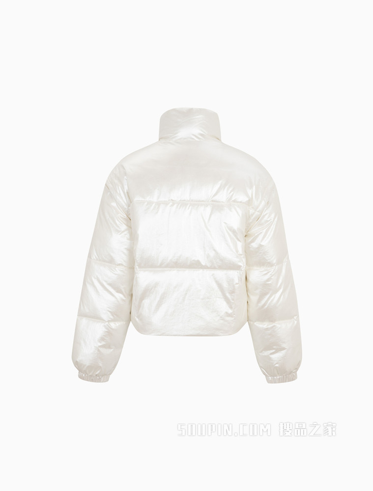 Calvin Klein 女士拉链立领保暖夹棉短款外套J217708