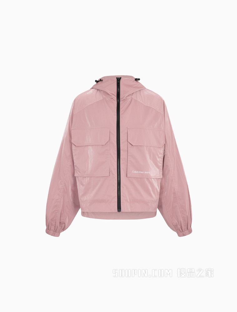 Calvin Klein 女士运动连帽印花大口袋夹克外套J217704