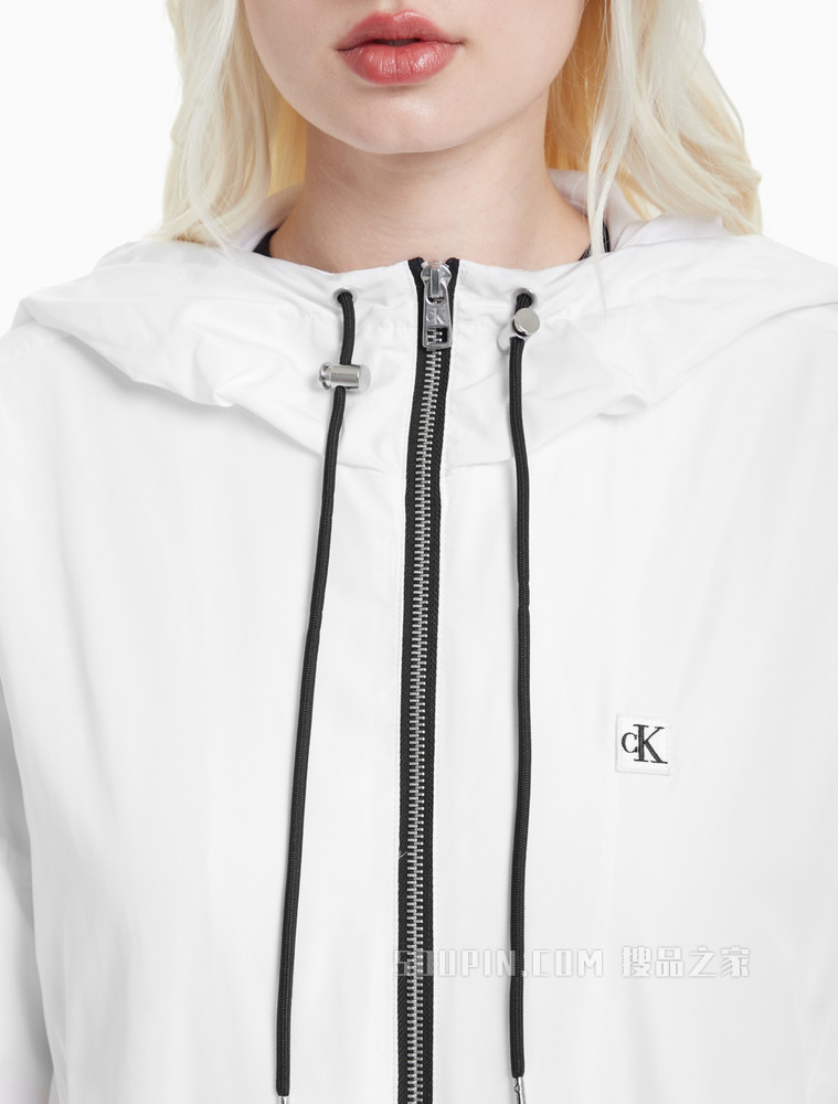 Calvin Klein 女装时尚连帽简约拉链长袖单夹克J216168