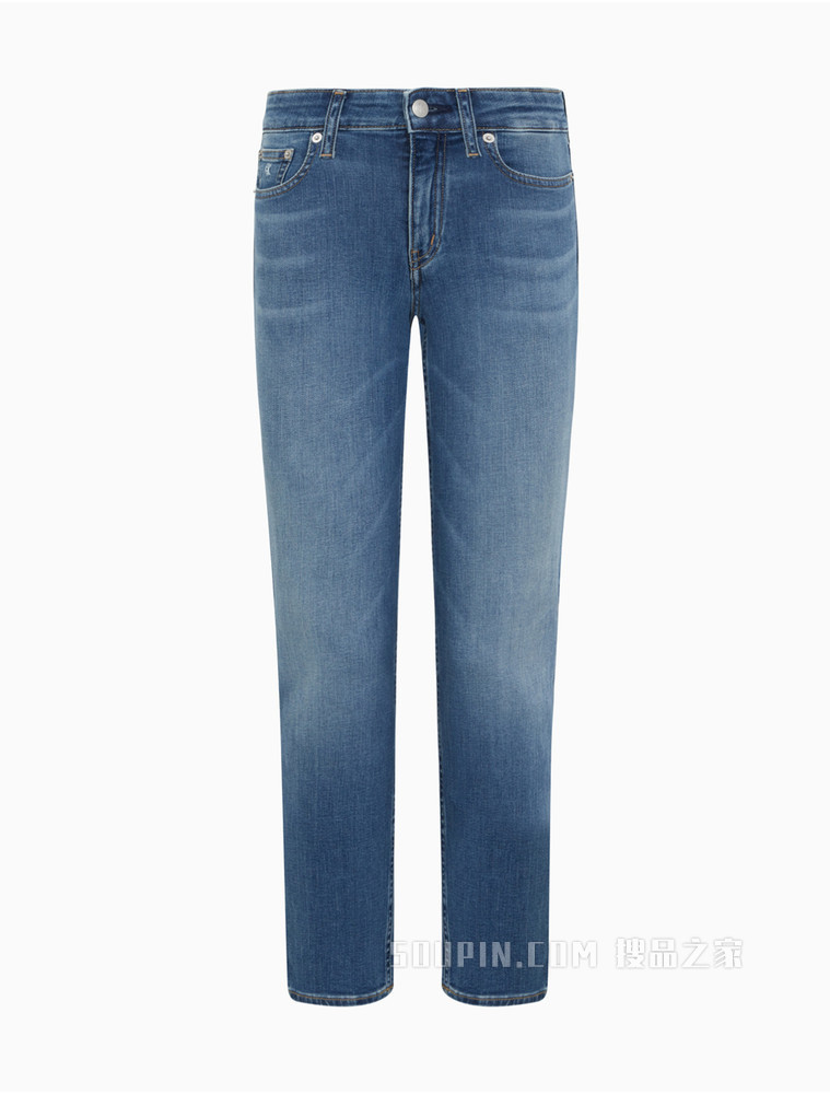 Calvin Klein 女士低腰款时尚水洗磨白猫须修身牛仔裤J216029