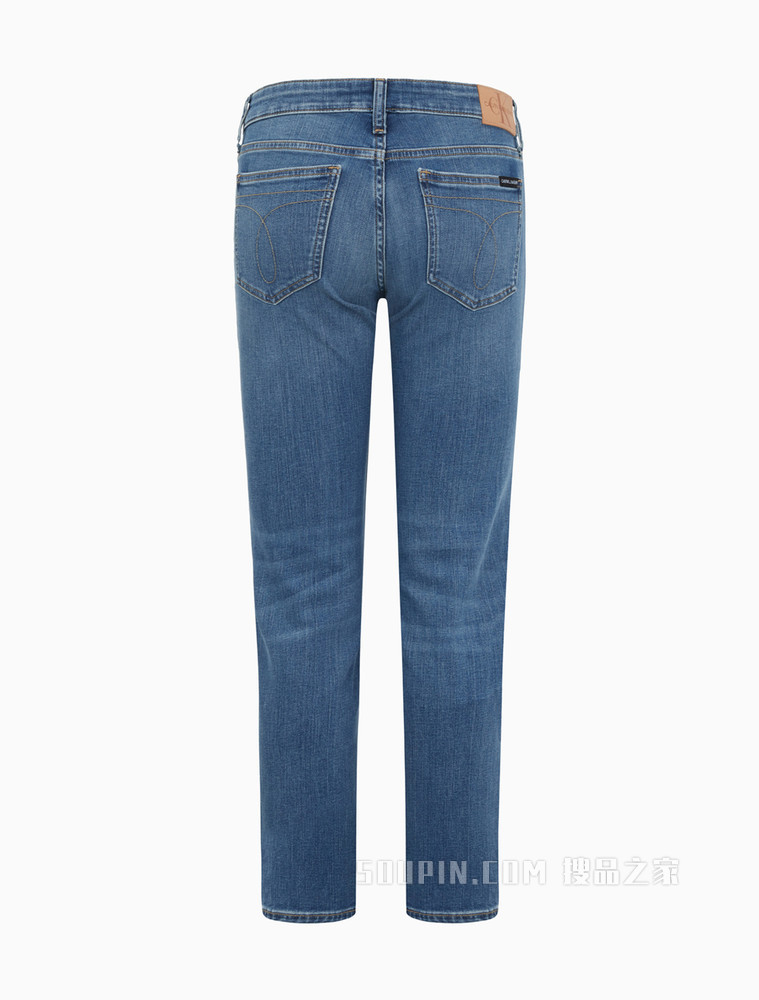 Calvin Klein 女士低腰款时尚水洗磨白猫须修身牛仔裤J216029