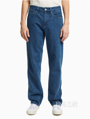 Calvin Klein 男士复古中腰直筒宽松刺绣牛仔裤J320584