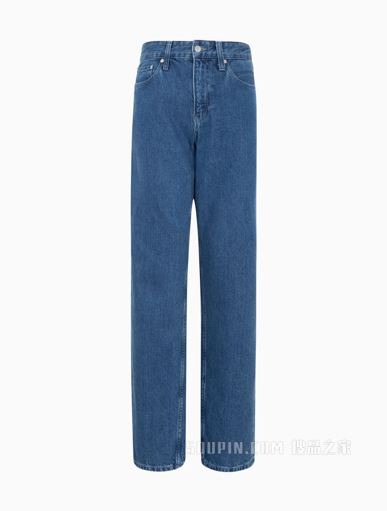Calvin Klein 男士复古中腰直筒宽松刺绣牛仔裤J320584