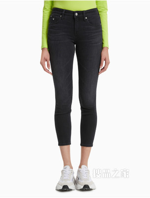 Calvin Klein女士黑色合体透气牛仔裤J216034
