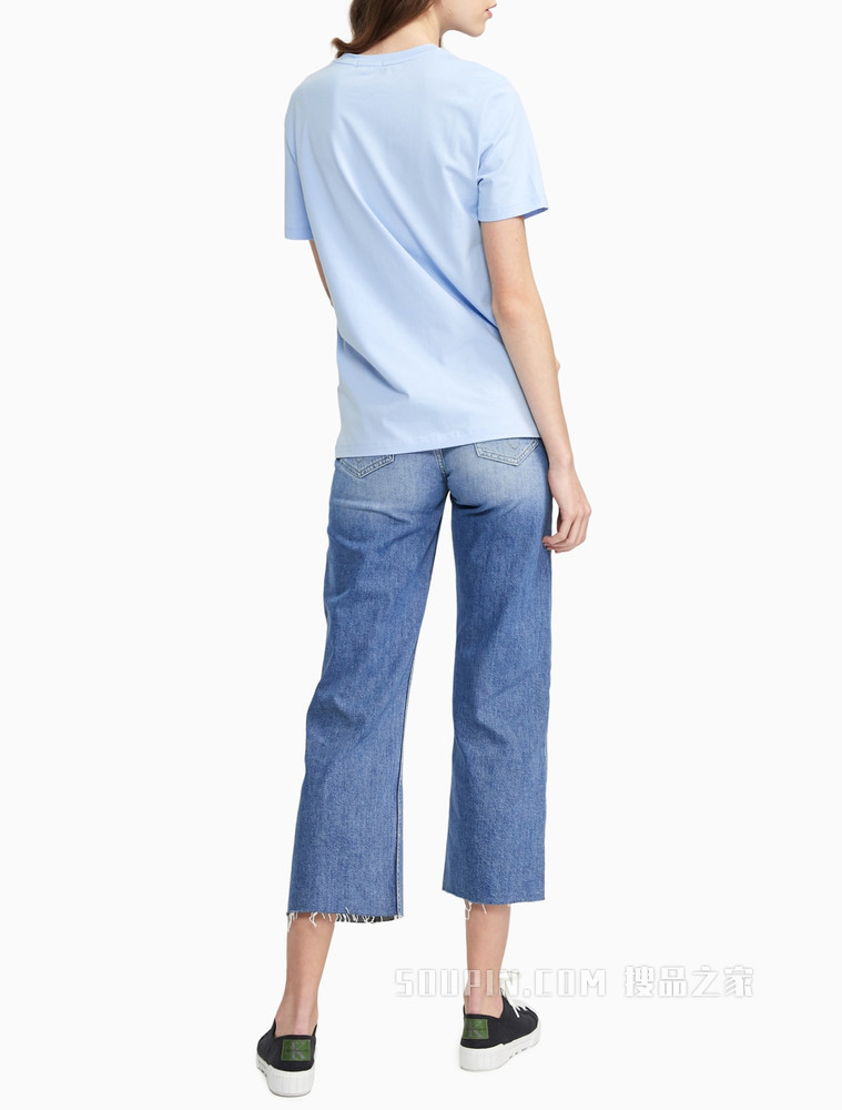 Calvin Klein 女装 光泽LOGO短袖圆领T恤J213769