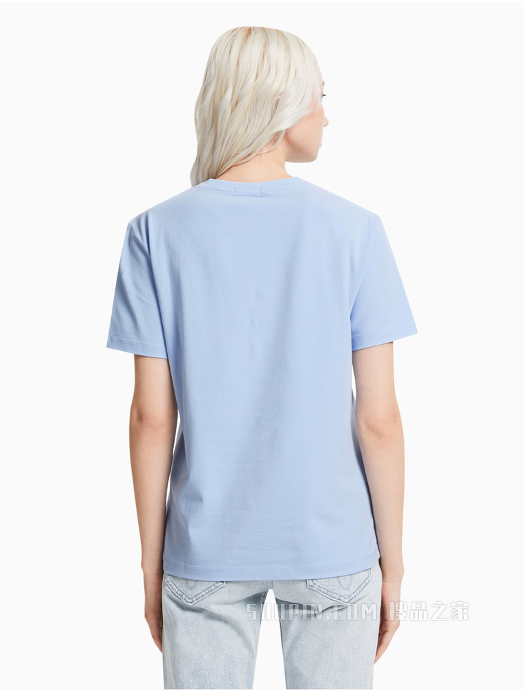 Calvin Klein 女装 光泽LOGO短袖圆领T恤J213769