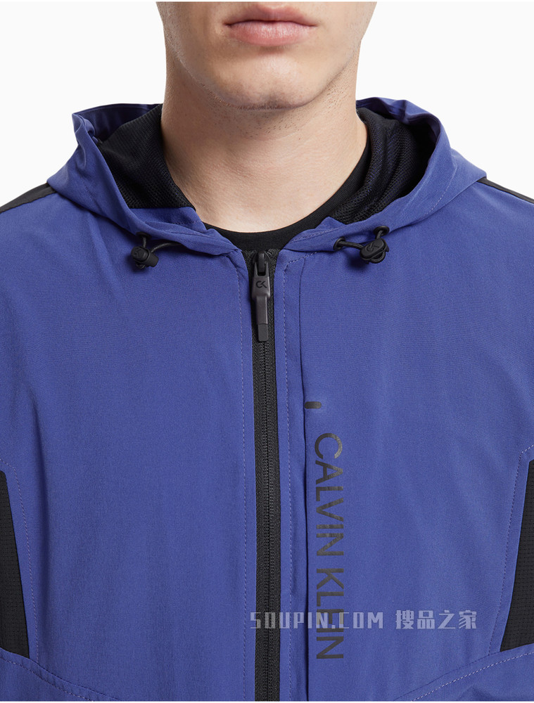 Calvin Klein 男装时尚拼色连帽茄克拉链运动外套4MF1O503