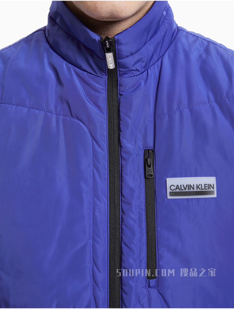 Calvin Klein男士立领拉链胶质LOGO贴章休闲马甲4MF1O504