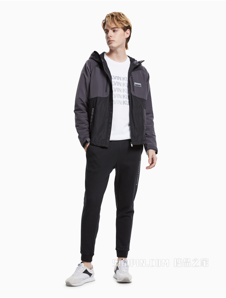 Calvin Klein男士连帽拉链撞色拼接休闲外套4MF10504