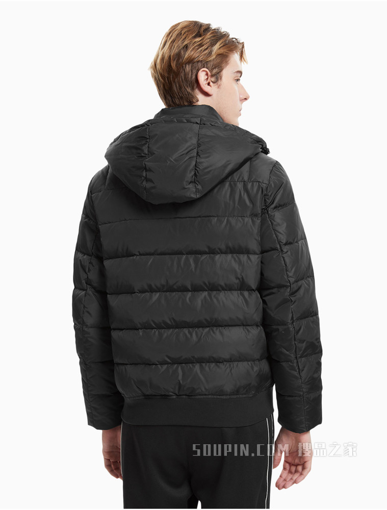 Calvin Klein 男士连帽印花LOGO保暖绗缝羽绒外套4MF1O501